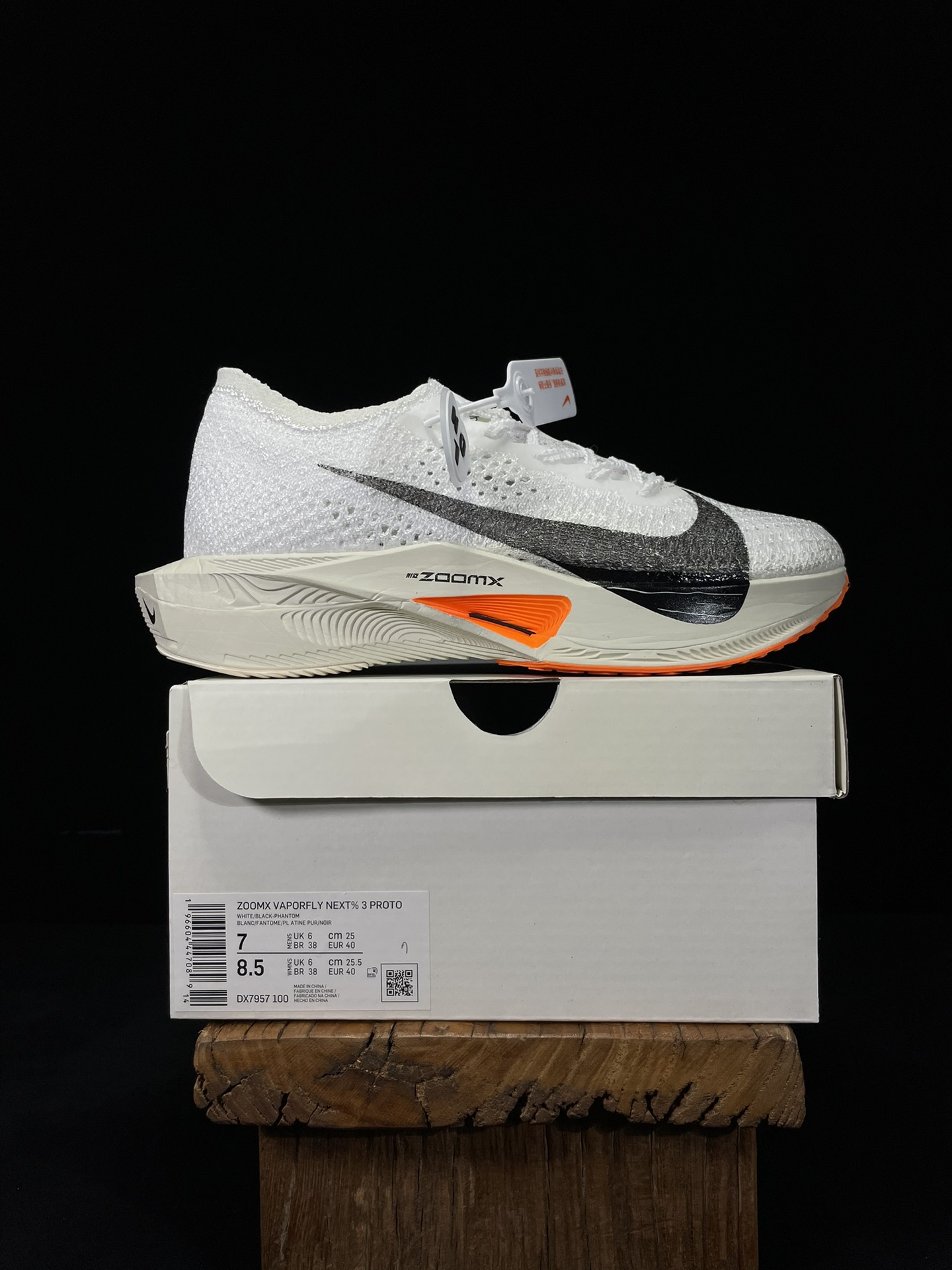 TOP ZoomX Vaporfly Next% 3 Prototype  破2 三代  全碳板  低筒 减震防滑 运动鞋 跑步鞋 男鞋 女鞋 波鞋 白橙 DX7957-100