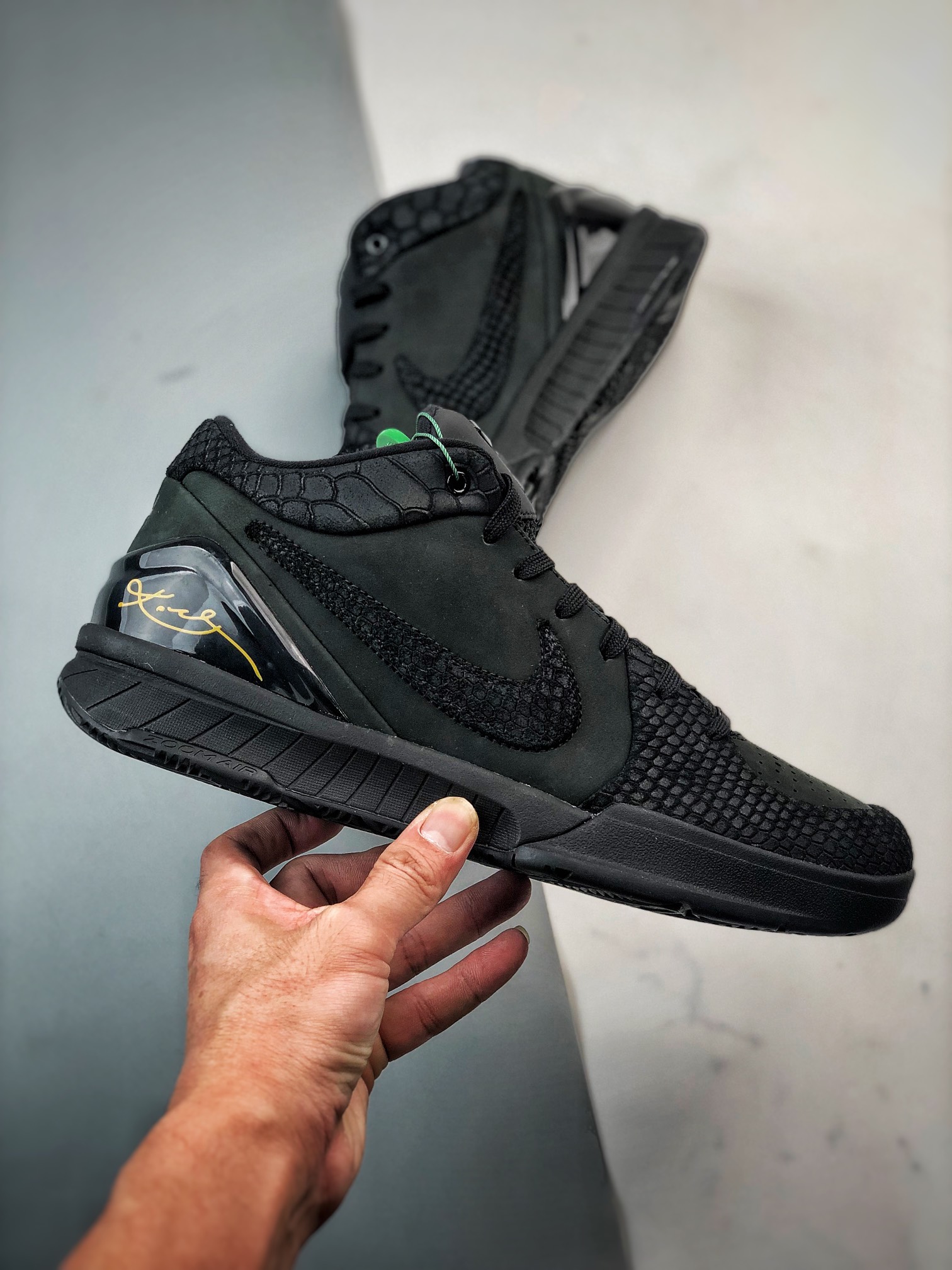  S2外贸 Zoom Kobe4 Protro "Black Mamba 科比 4  低筒   前掌气垫  后掌EVA  篮球鞋 实战鞋 球鞋 男鞋  波鞋 黑曼巴 FQ3544-001