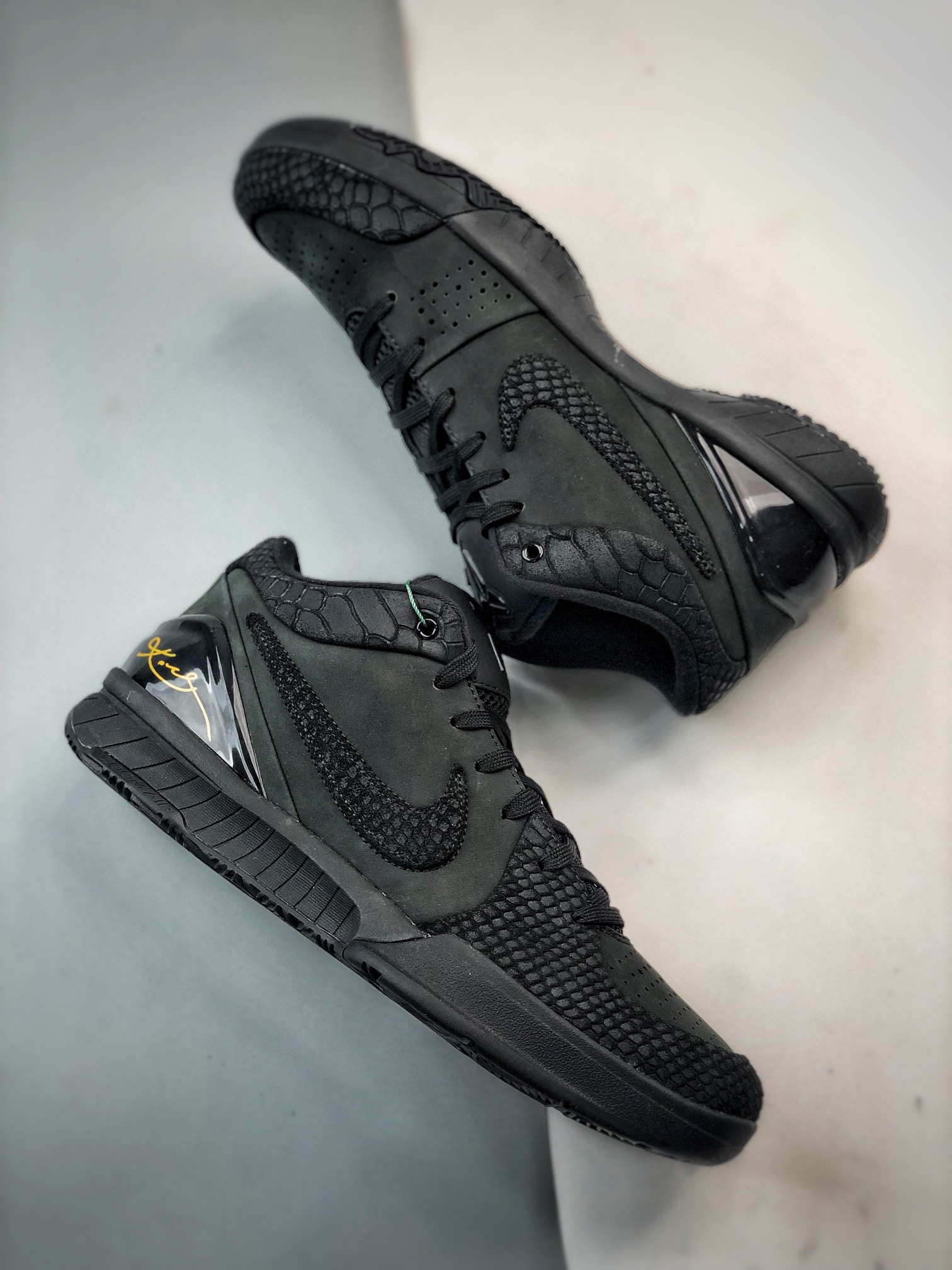  S2外贸 Zoom Kobe4 Protro "Black Mamba 科比 4  低筒   前掌气垫  后掌EVA  篮球鞋 实战鞋 球鞋 男鞋  波鞋 黑曼巴 FQ3544-001