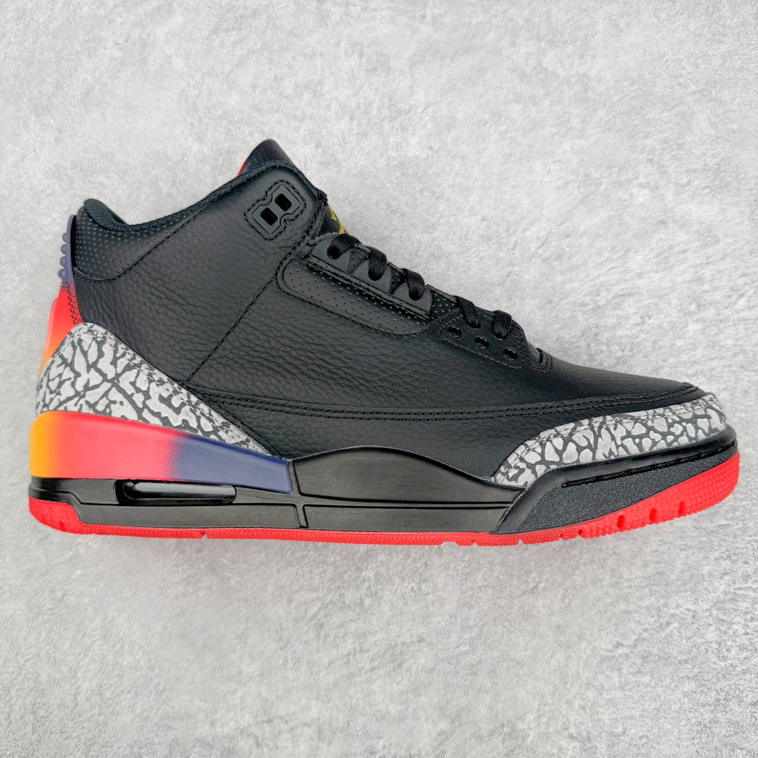  J Balvin Air Jordan 3 Retro Fear AJ3 中筒 休闲鞋 篮球鞋 板鞋 男鞋 黑金 波鞋 黑灰紅  FN0344-001