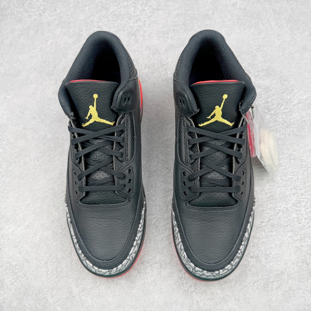  J Balvin Air Jordan 3 Retro Fear AJ3 中筒 休闲鞋 篮球鞋 板鞋 男鞋 黑金 波鞋 黑灰紅  FN0344-001