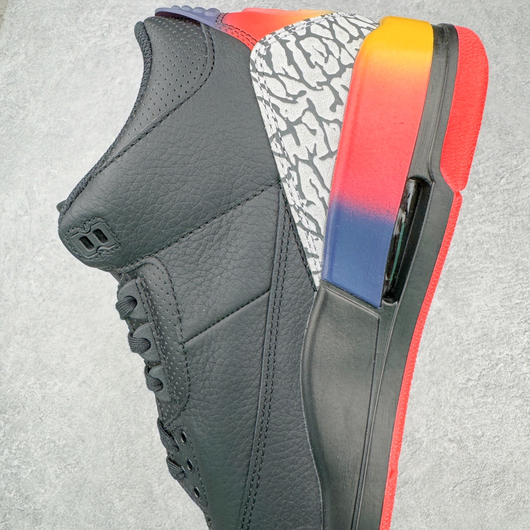  J Balvin Air Jordan 3 Retro Fear AJ3 中筒 休闲鞋 篮球鞋 板鞋 男鞋 黑金 波鞋 黑灰紅  FN0344-001