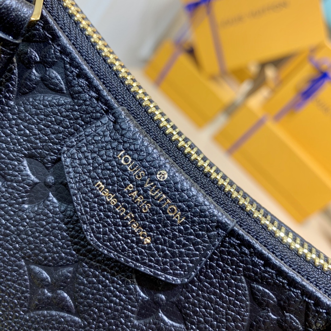  LOUIS VUITTON 路易威登 Easy Pouch On Strap 属件D形环拉链开合老花压纹牛皮革 斜挎包 单肩包 手提包 黑色 M80349