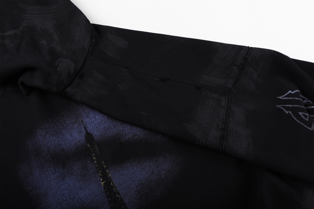  Balenciaga 巴黎世家 巴黎铁塔 印花 连帽 卫衣帽衫 套头 长袖 秋冬保暖 男女同款  黑色 744462TOVE31055