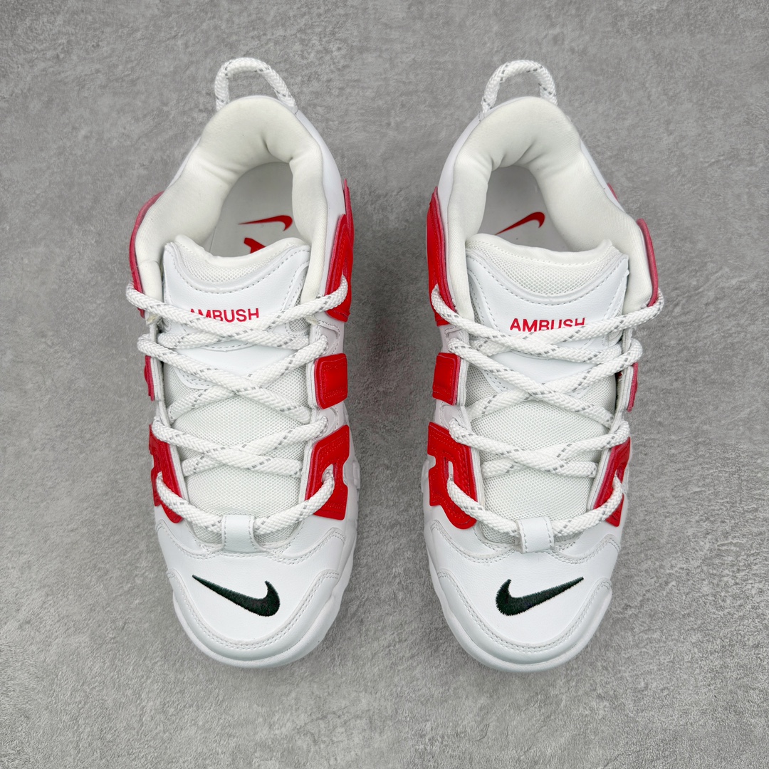 AMBUSH Nike Air More Uptempo Low 皮蓬 大AIR  低筒 复古 篮球鞋 防滑耐磨 男鞋 女鞋  波鞋 白红
