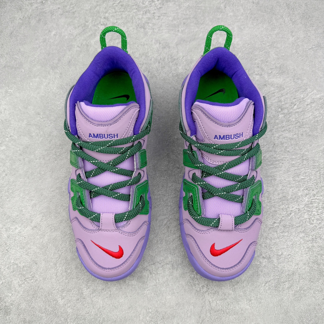  AMBUSH Nike Air More Uptempo Low 皮蓬 大AIR  低筒 复古 篮球鞋 防滑耐磨 男鞋 女鞋  波鞋 紫绿色  FB1299-500