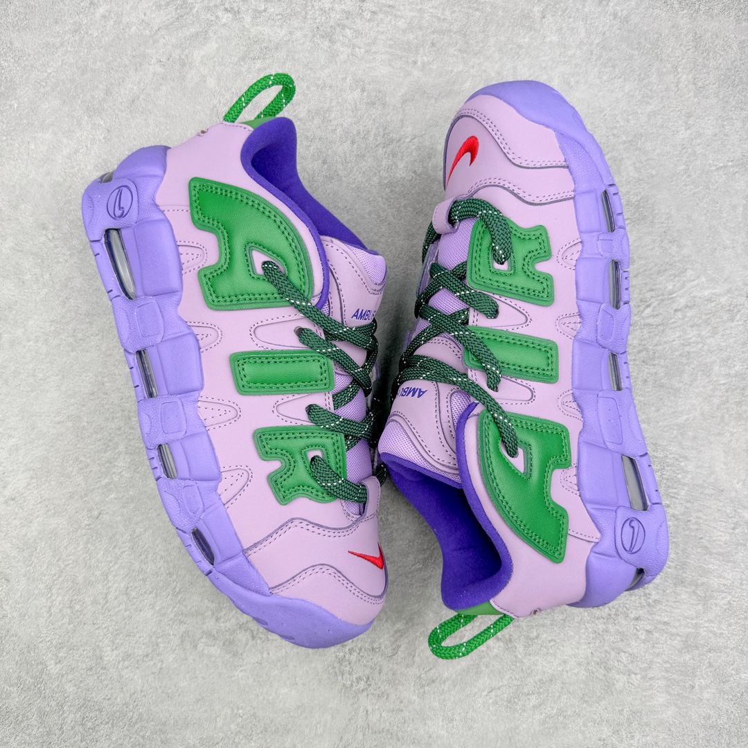  AMBUSH Nike Air More Uptempo Low 皮蓬 大AIR  低筒 复古 篮球鞋 防滑耐磨 男鞋 女鞋  波鞋 紫绿色  FB1299-500