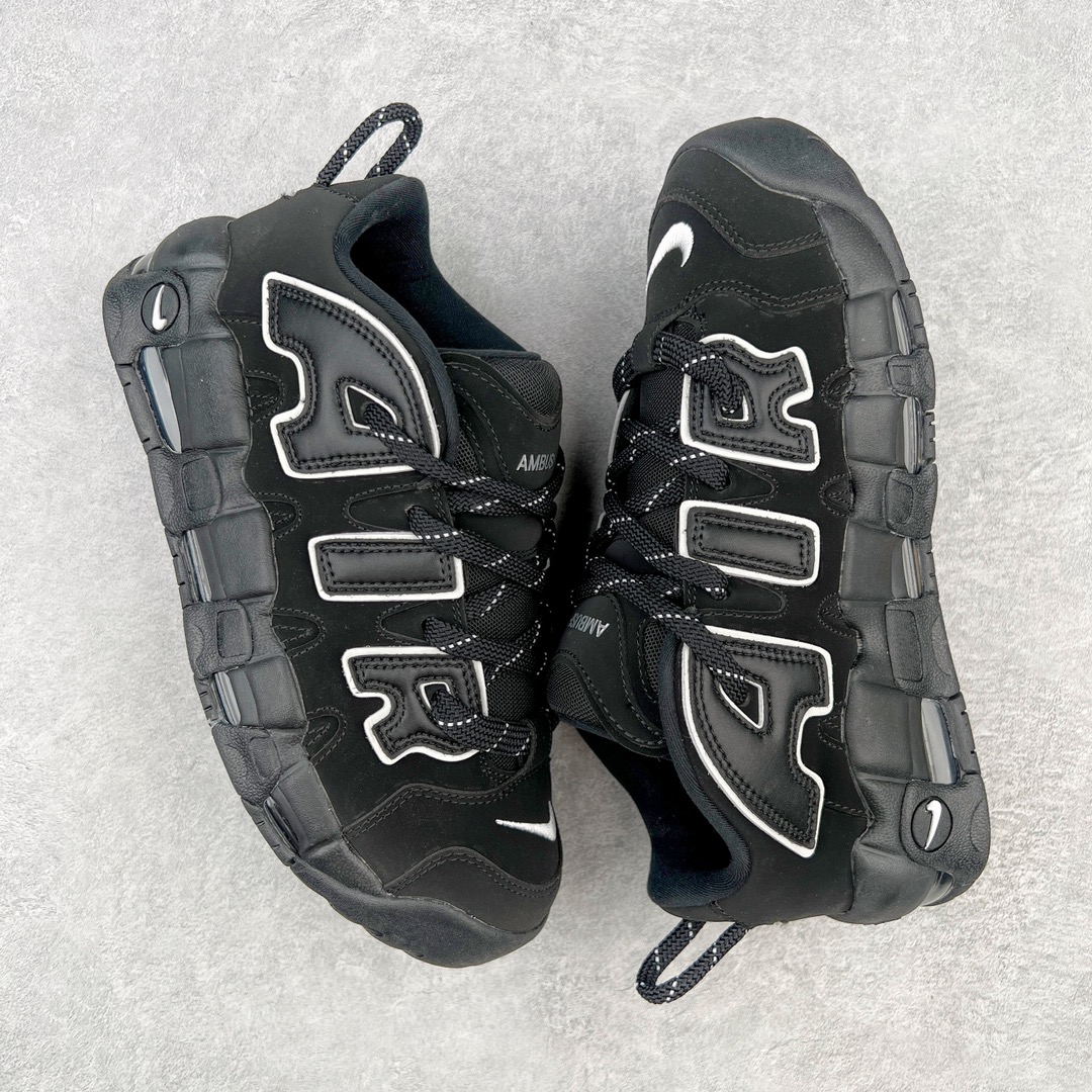  AMBUSH Nike Air More Uptempo Low 皮蓬 大AIR  低筒 复古 篮球鞋 防滑耐磨 男鞋 女鞋  波鞋 黑色 FB1299-200 