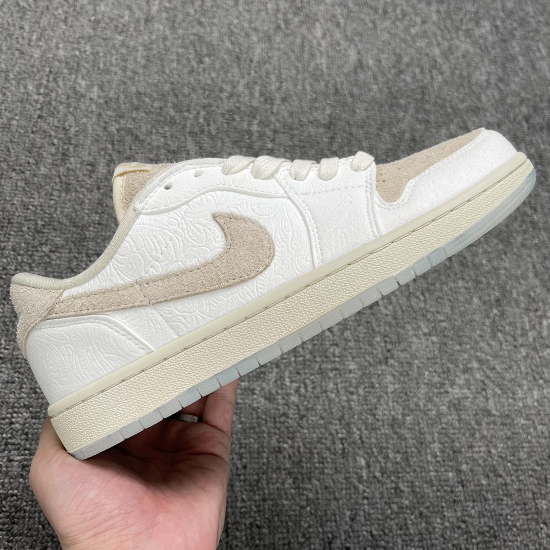Chris Paul   Air Jordan 1  AJ1 Low OG " Give Them Flowers  低筒 板鞋 休闲鞋 男鞋 波鞋 浮雕白灰 FZ0455-200 