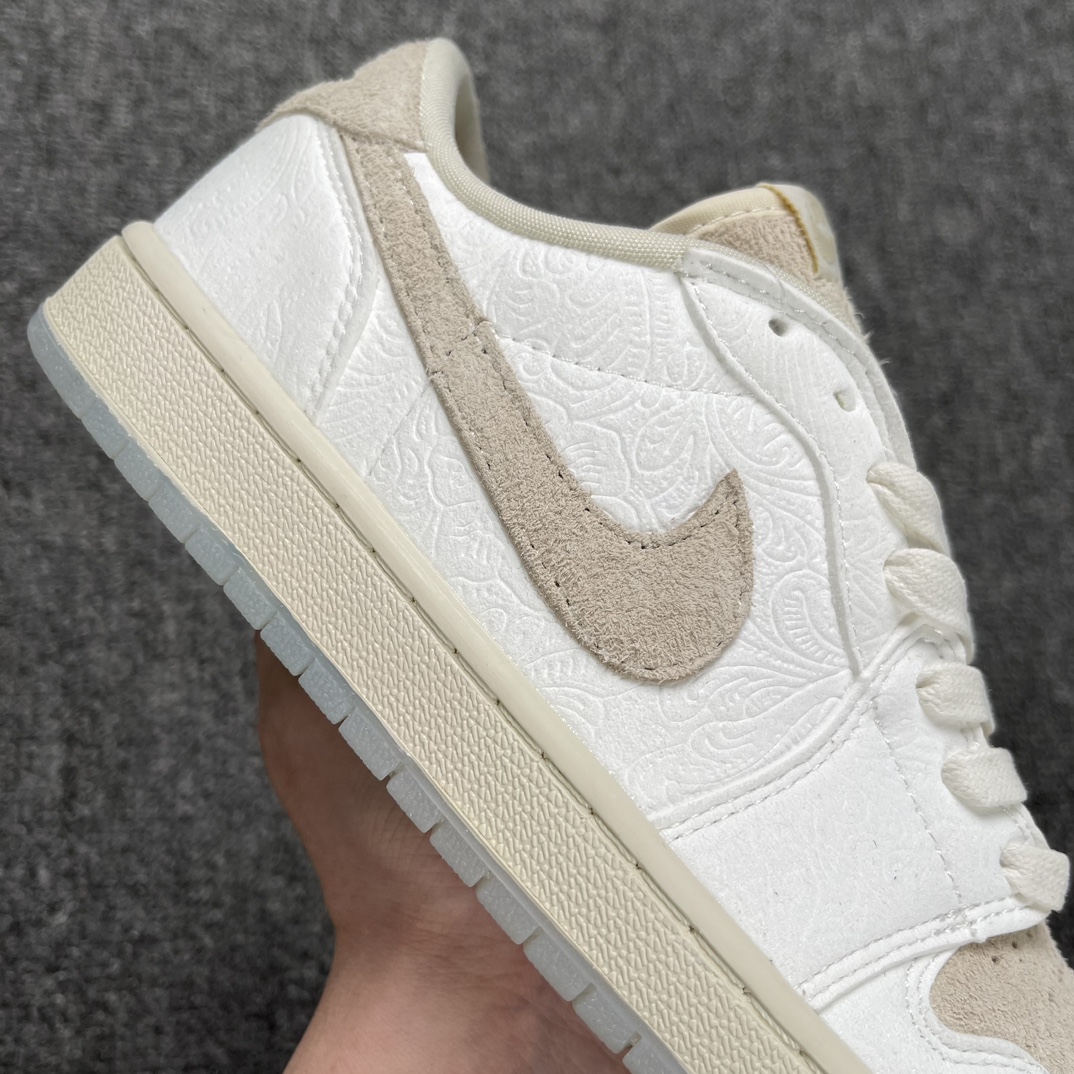 Chris Paul   Air Jordan 1  AJ1 Low OG " Give Them Flowers  低筒 板鞋 休闲鞋 男鞋 波鞋 浮雕白灰 FZ0455-200 