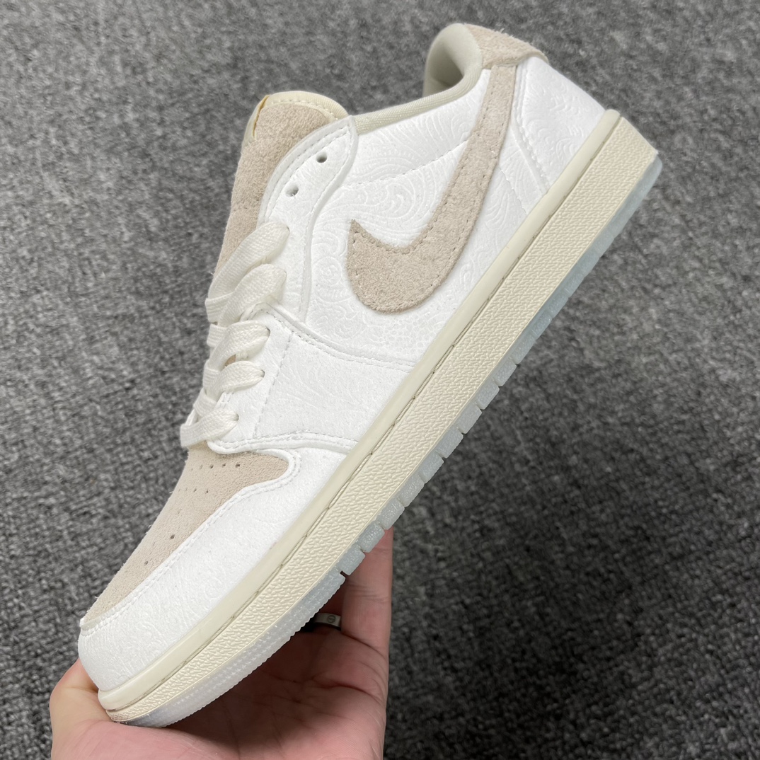 Chris Paul   Air Jordan 1  AJ1 Low OG " Give Them Flowers  低筒 板鞋 休闲鞋 男鞋 波鞋 浮雕白灰 FZ0455-200 