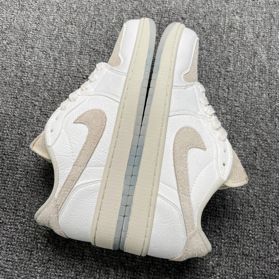 Chris Paul   Air Jordan 1  AJ1 Low OG " Give Them Flowers  低筒 板鞋 休闲鞋 男鞋 波鞋 浮雕白灰 FZ0455-200 