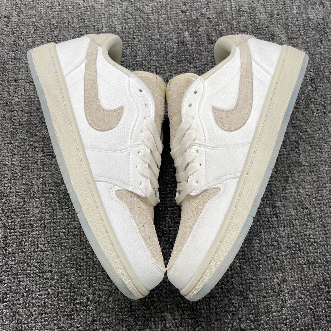 Chris Paul   Air Jordan 1  AJ1 Low OG " Give Them Flowers  低筒 板鞋 休闲鞋 男鞋 波鞋 浮雕白灰 FZ0455-200 