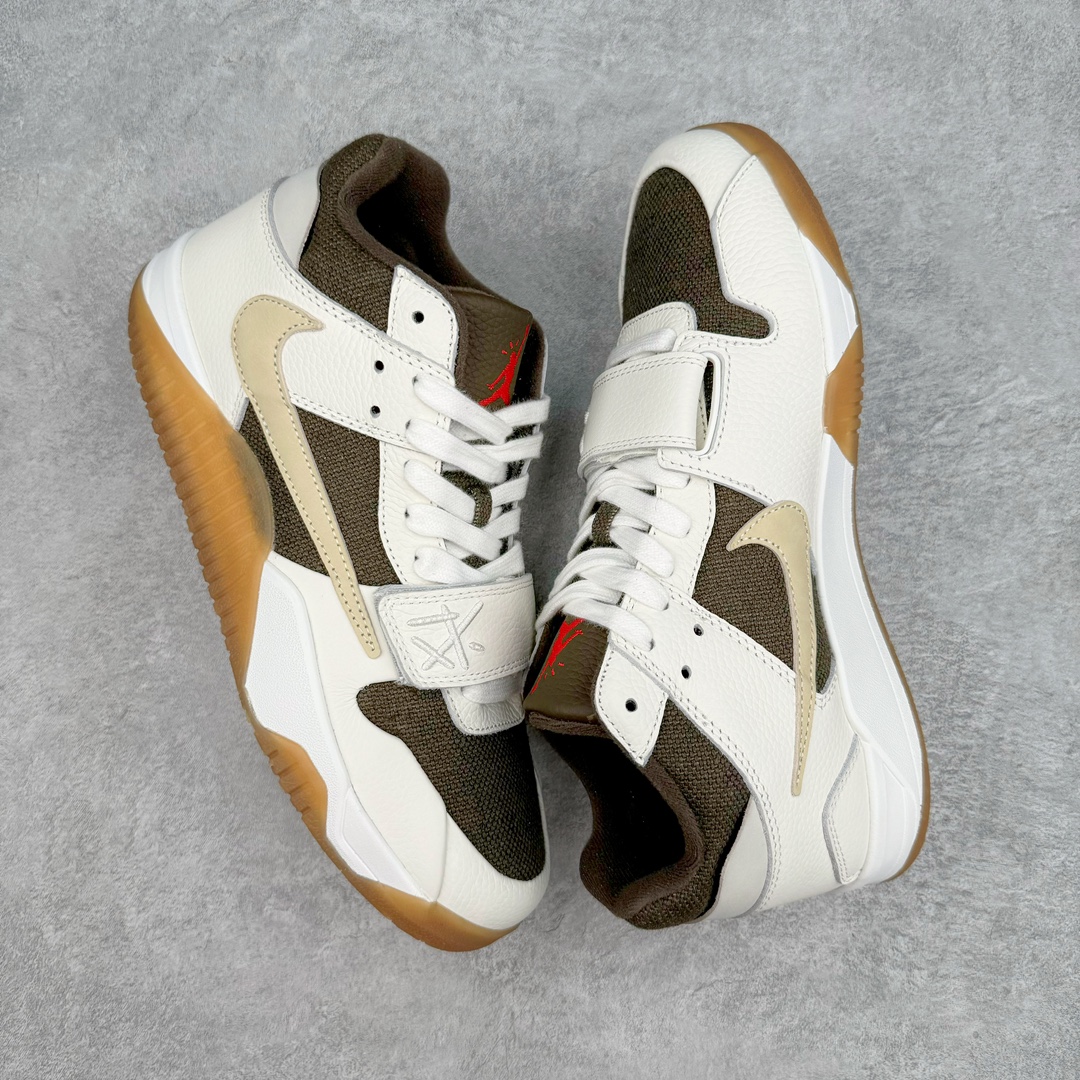 Travis Scott x Jordan AJ Cut The Check   倒钩 联名 魔术贴  板鞋 休闲鞋 防滑耐磨 运动鞋 男鞋 波鞋  白棕黑 FZ8117-100