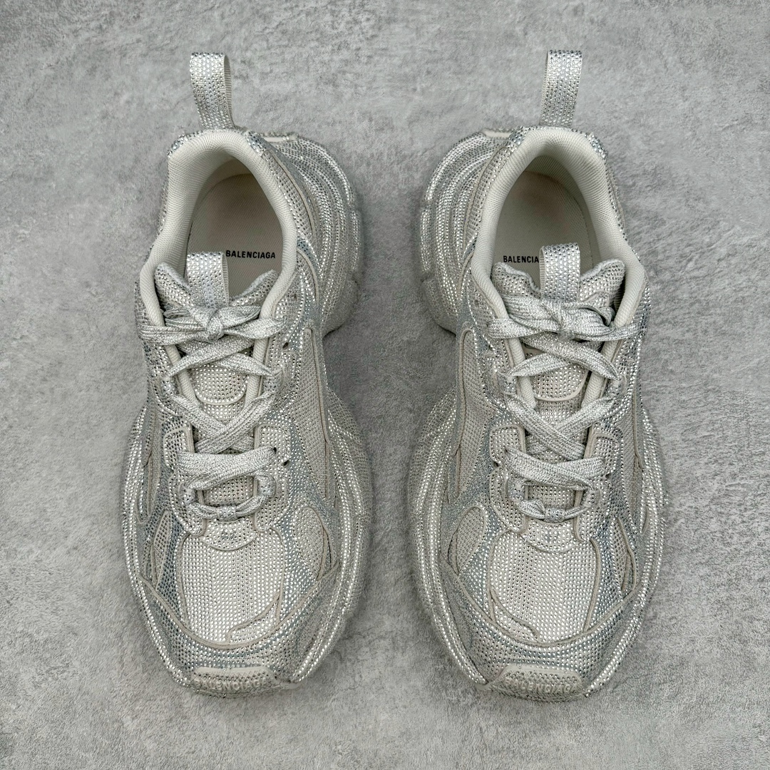  Balenciaga 巴黎世家 3XL 水晶  系带 做旧 低筒 老爹鞋 运动 复古板鞋 休闲鞋 男鞋 女鞋 白色 734731W3XST1100