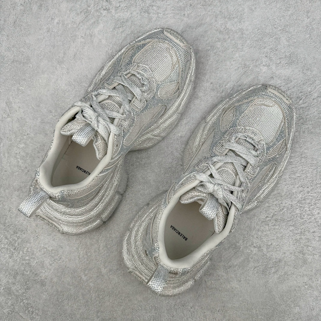  Balenciaga 巴黎世家 3XL 水晶  系带 做旧 低筒 老爹鞋 运动 复古板鞋 休闲鞋 男鞋 女鞋 白色 734731W3XST1100