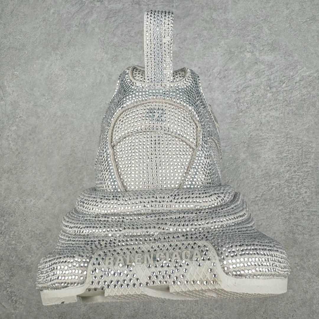  Balenciaga 巴黎世家 3XL 水晶  系带 做旧 低筒 老爹鞋 运动 复古板鞋 休闲鞋 男鞋 女鞋 白色 734731W3XST1100