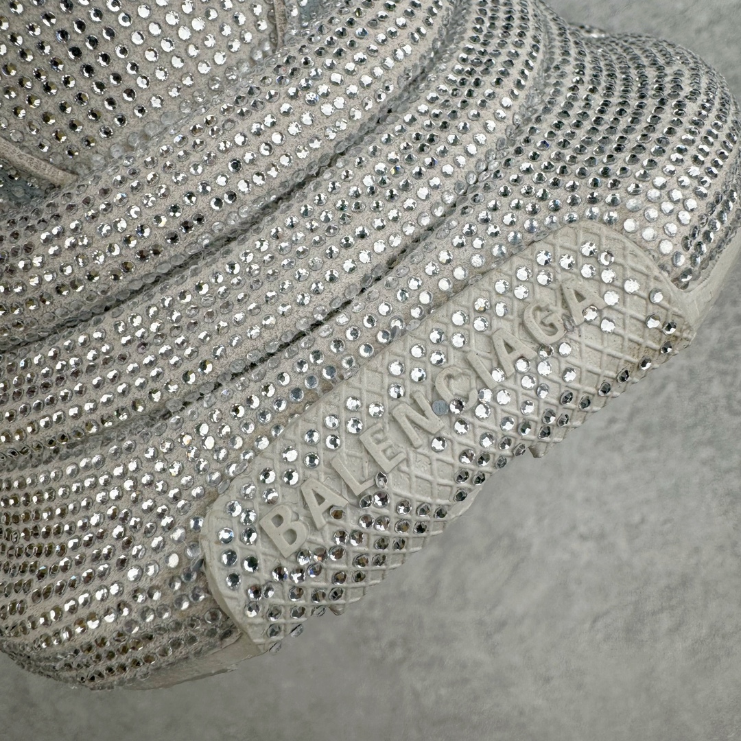  Balenciaga 巴黎世家 3XL 水晶  系带 做旧 低筒 老爹鞋 运动 复古板鞋 休闲鞋 男鞋 女鞋 白色 734731W3XST1100