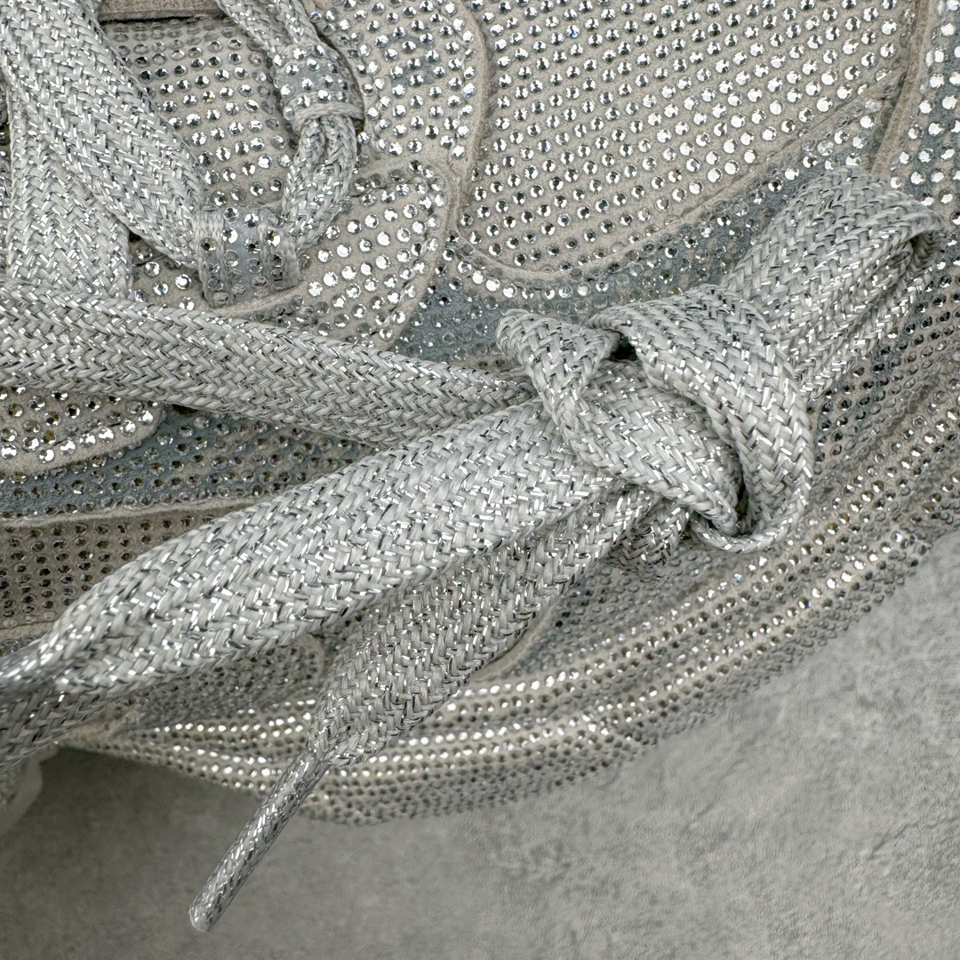  Balenciaga 巴黎世家 3XL 水晶  系带 做旧 低筒 老爹鞋 运动 复古板鞋 休闲鞋 男鞋 女鞋 白色 734731W3XST1100