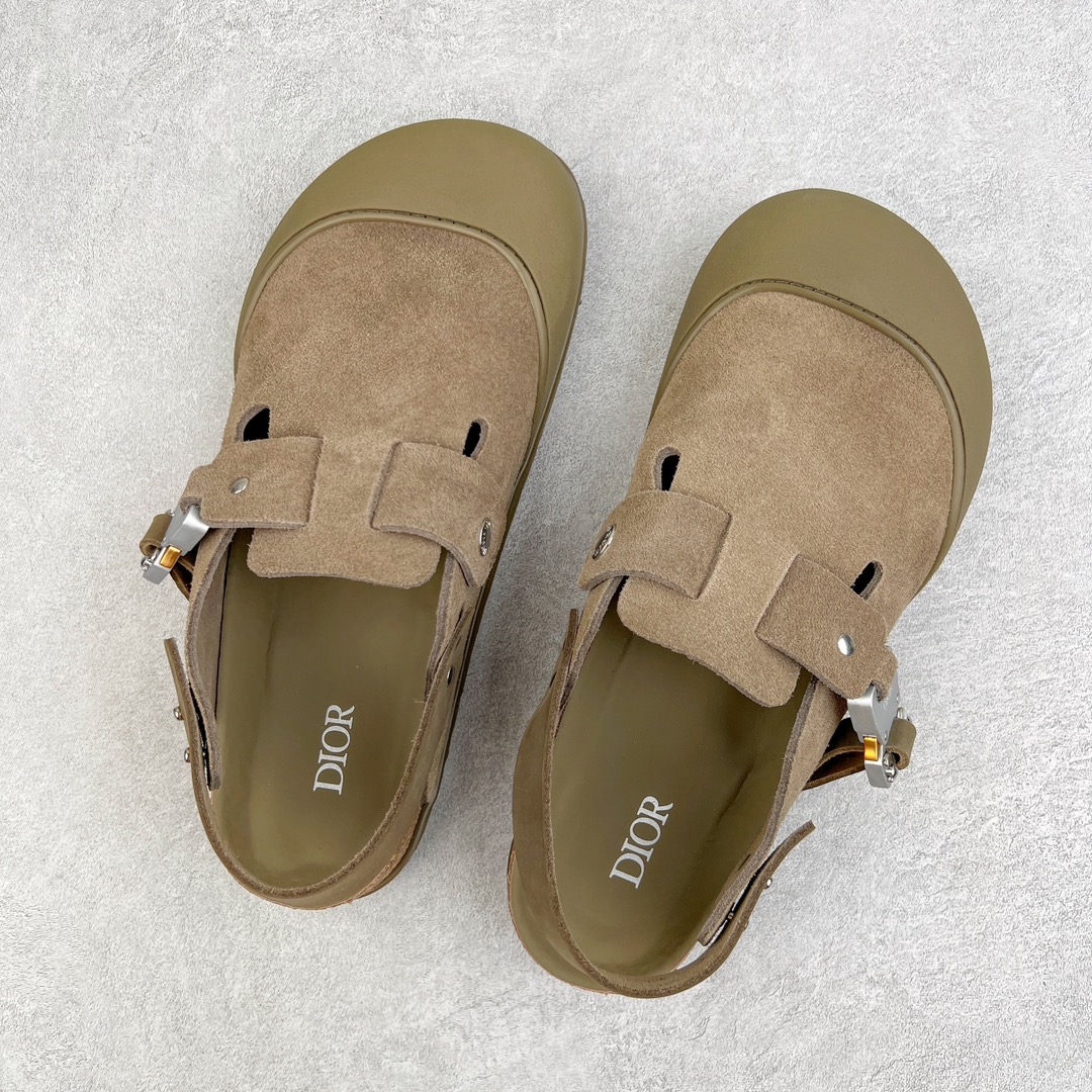  Birkenstock Dior迪奥 Tokio 勃肯 小牛皮 圆头 时尚凉拖 卡其色 3SA116ZSD_H620