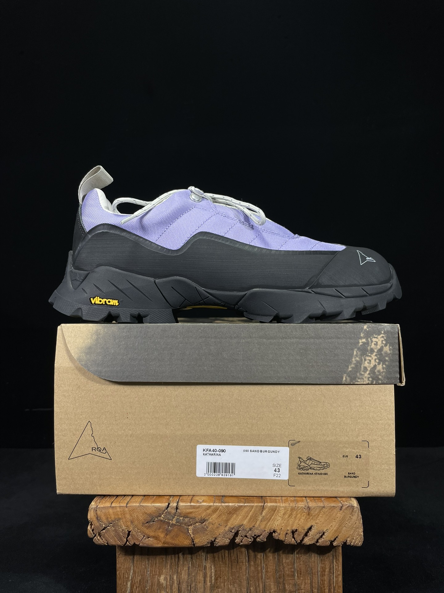  ROA Hiking 低筒 休闲 简约舒适 尼龙 户外登山鞋 男女同款 黑紫色