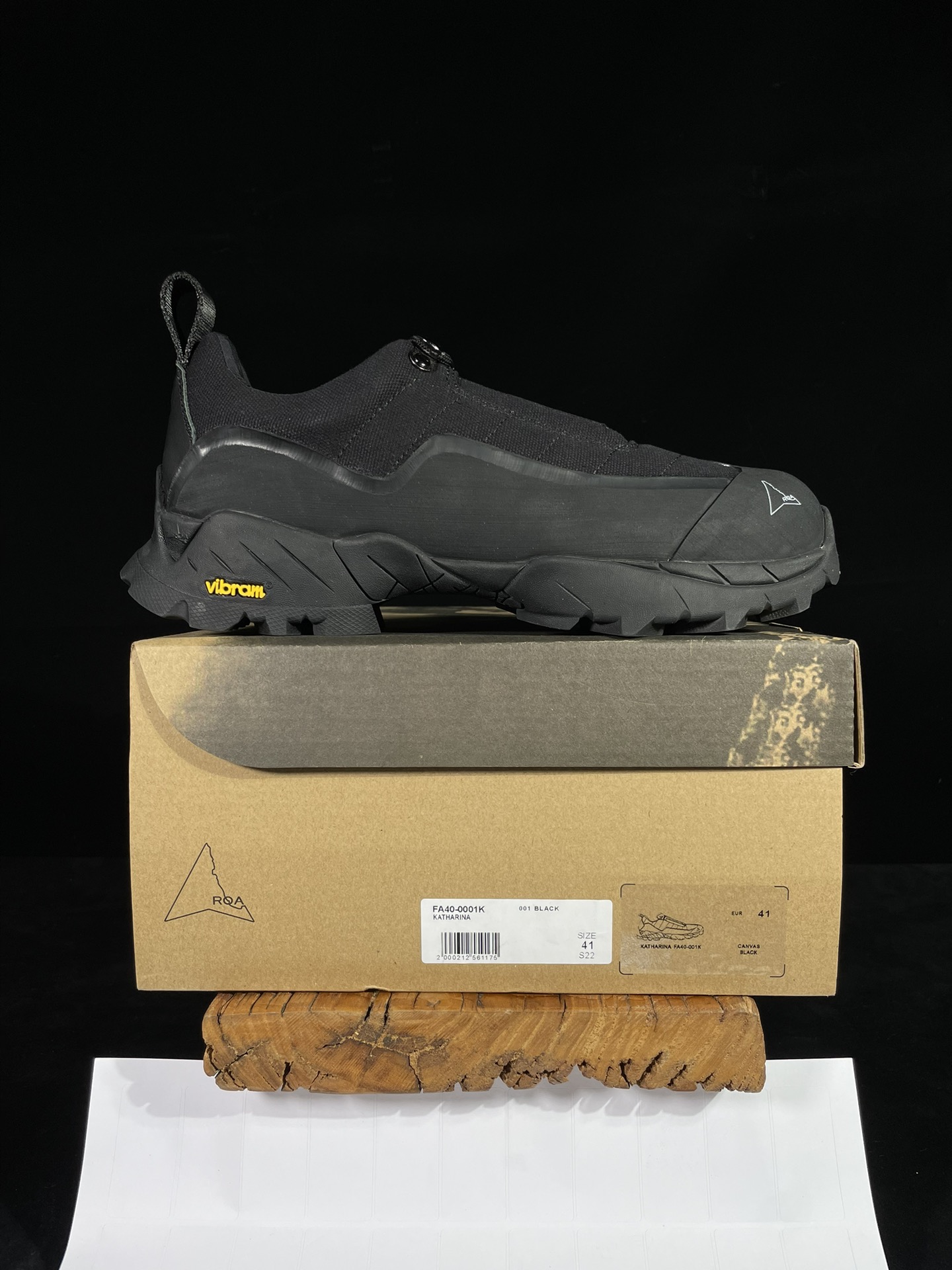  ROA Hiking 低筒 休闲 简约舒适 尼龙 户外登山鞋 男女同款 黑色