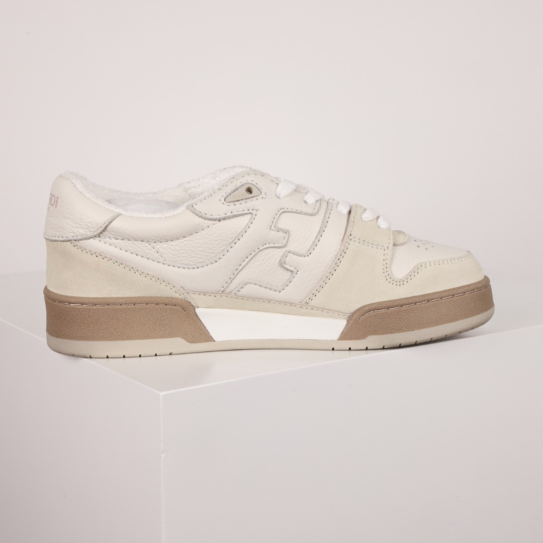  FENDI芬迪 Match 低筒 拼接 复古百搭 时尚板鞋 平底 休闲鞋 男女同款 白色