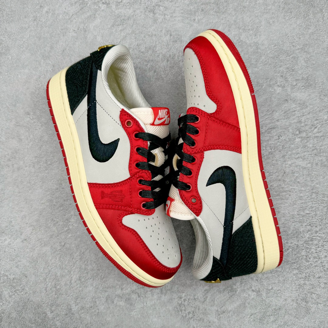Trophy Room  Air Jordan 1 Low OG AJ1  Away 低筒 织物 皮革 板鞋 休闲鞋 男鞋 女鞋 波鞋  白黑红 FN0432-100