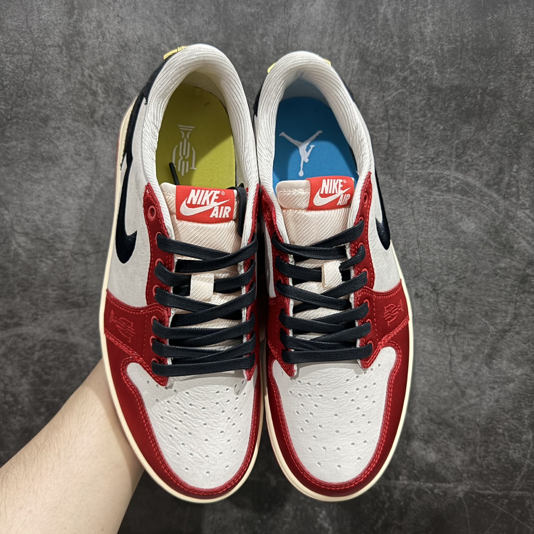 Trophy Room  Air Jordan 1 Low OG AJ1  Away 低筒 织物 皮革 板鞋 休闲鞋 男鞋 女鞋 波鞋  白黑红 FN0432-100