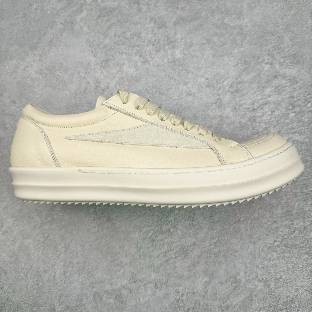 RICK OWENS RO 全粒面小牛皮  低筒 板鞋 休闲鞋 男鞋 女鞋 波鞋 白色 RU01D3897LCOLVS-1111