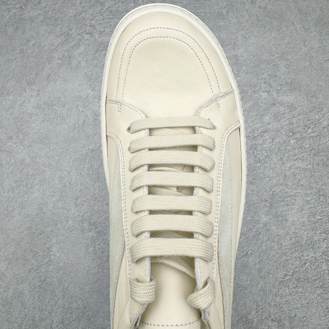 RICK OWENS RO 全粒面小牛皮  低筒 板鞋 休闲鞋 男鞋 女鞋 波鞋 白色 RU01D3897LCOLVS-1111
