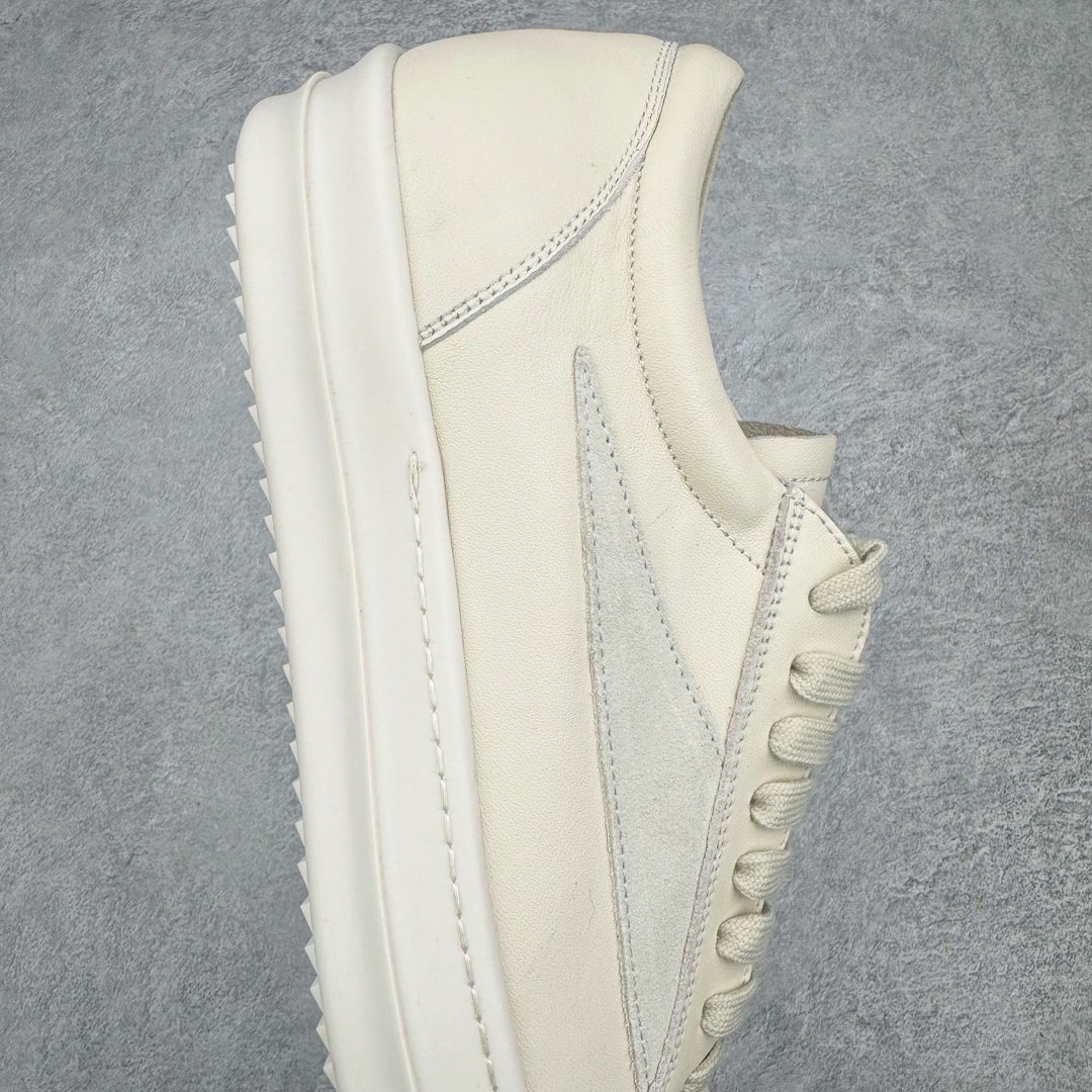 RICK OWENS RO 全粒面小牛皮  低筒 板鞋 休闲鞋 男鞋 女鞋 波鞋 白色 RU01D3897LCOLVS-1111