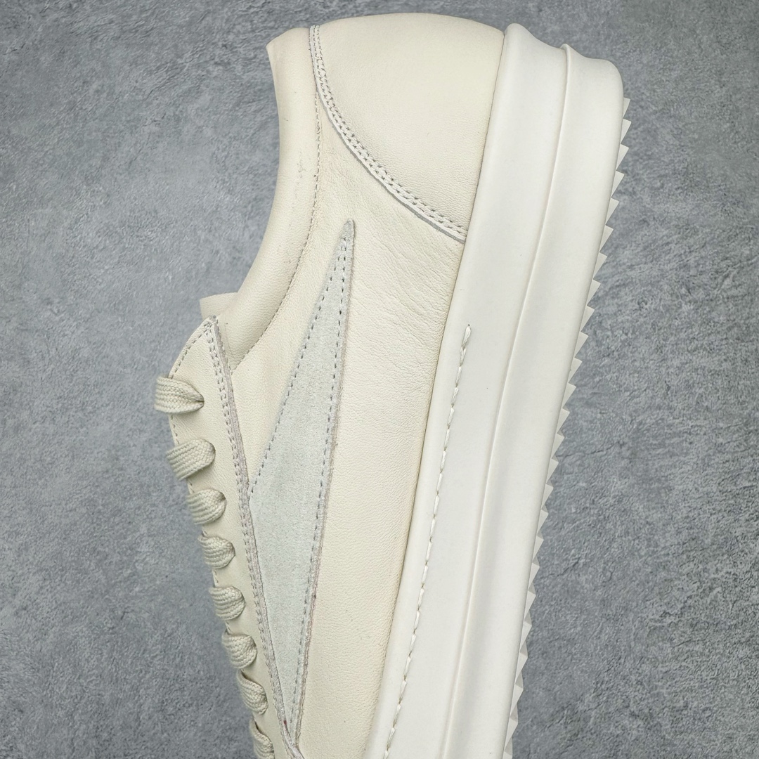 RICK OWENS RO 全粒面小牛皮  低筒 板鞋 休闲鞋 男鞋 女鞋 波鞋 白色 RU01D3897LCOLVS-1111