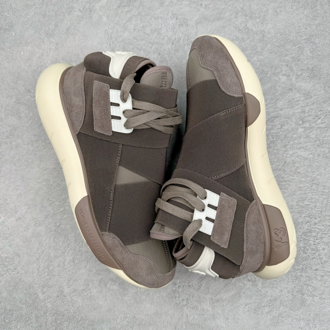  Y-3  QASA  高筒 圆头系带 复古板鞋 休闲鞋 男鞋 女鞋 棕色HQ3735