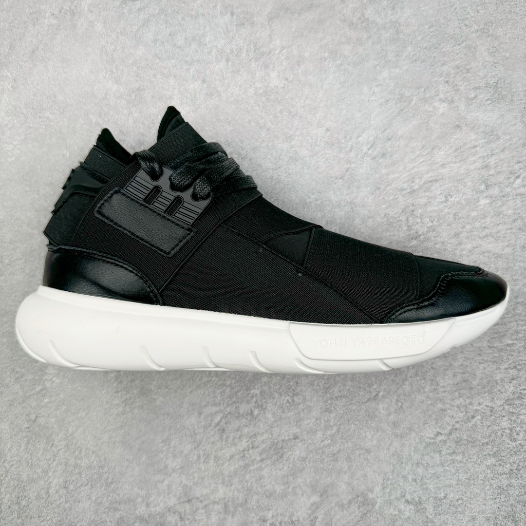  Y-3  QASA  高筒 圆头系带 复古板鞋 休闲鞋 男鞋 女鞋  黑白AQ5499