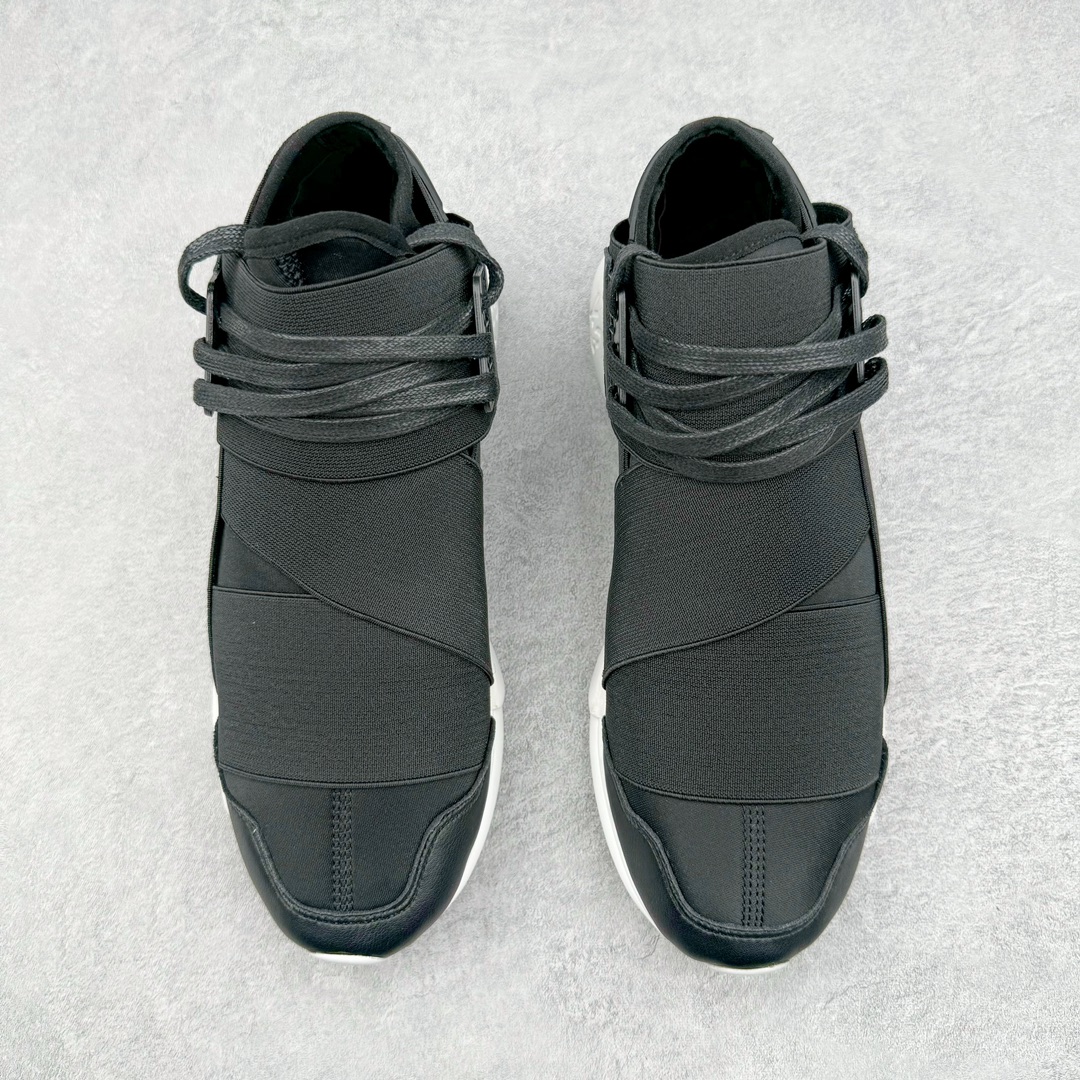  Y-3  QASA  高筒 圆头系带 复古板鞋 休闲鞋 男鞋 女鞋  黑白AQ5499
