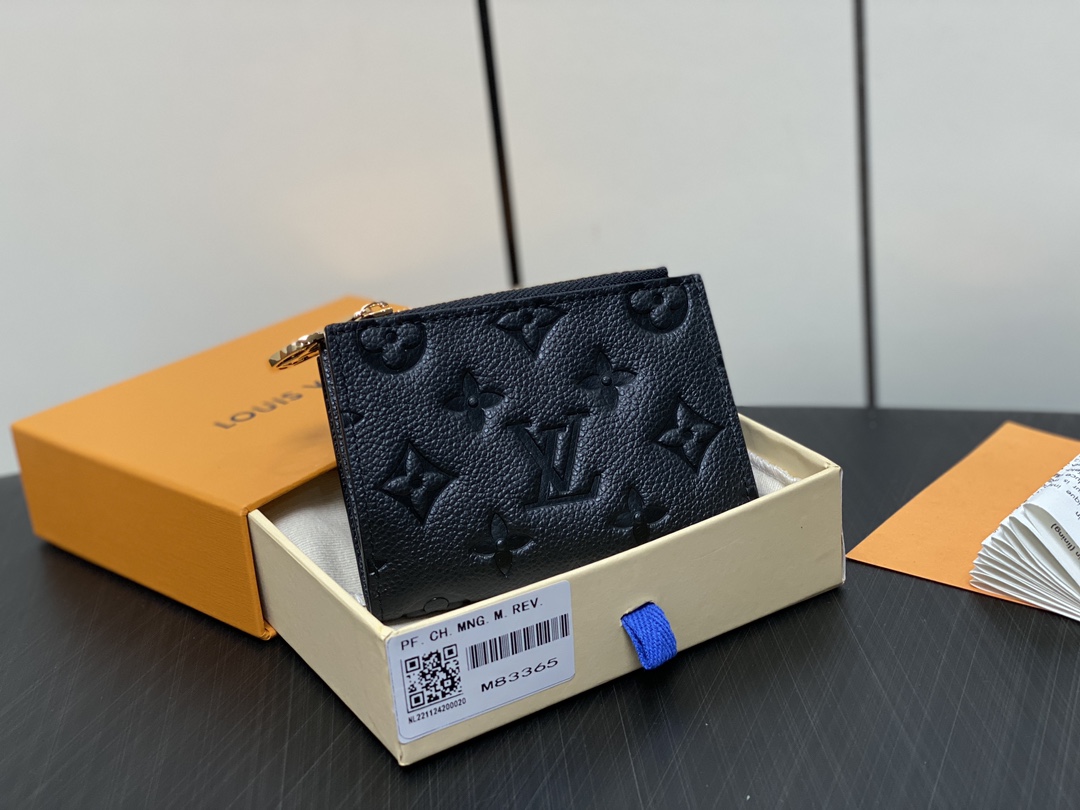  LOUIS VUITTON 路易威登 Portefeuil Lisa  拉链 开合 压花 钱包 短夹 黑色 蓝色  M83587 M83365