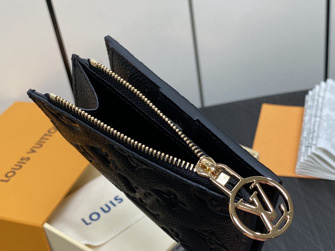  LOUIS VUITTON 路易威登 Portefeuil Lisa  拉链 开合 压花 钱包 短夹 黑色 蓝色  M83587 M83365