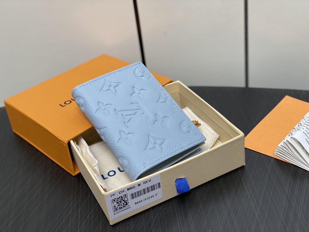  LOUIS VUITTON 路易威登 Portefeuil Lisa  拉链 开合 压花 钱包 短夹 黑色 蓝色  M83587 M83365