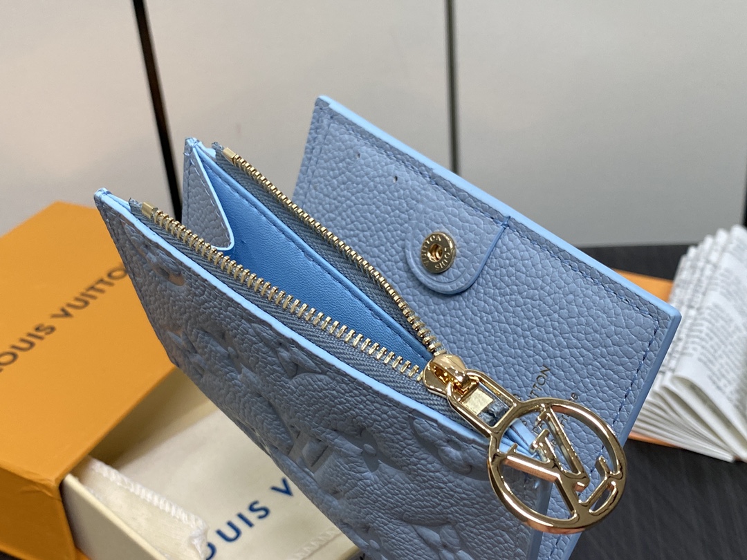  LOUIS VUITTON 路易威登 Portefeuil Lisa  拉链 开合 压花 钱包 短夹 黑色 蓝色  M83587 M83365