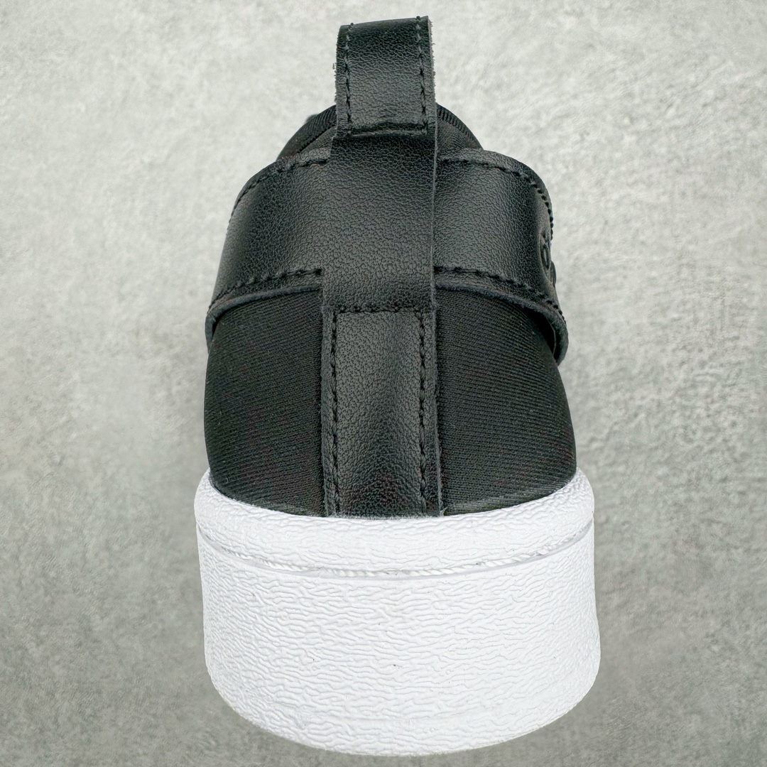  adidas Superstar Slip-On Shoes 交叉绑带 一脚蹬  平底鞋 低筒 复古板鞋 休闲鞋 男鞋 女鞋 波鞋  黑白CQ2382