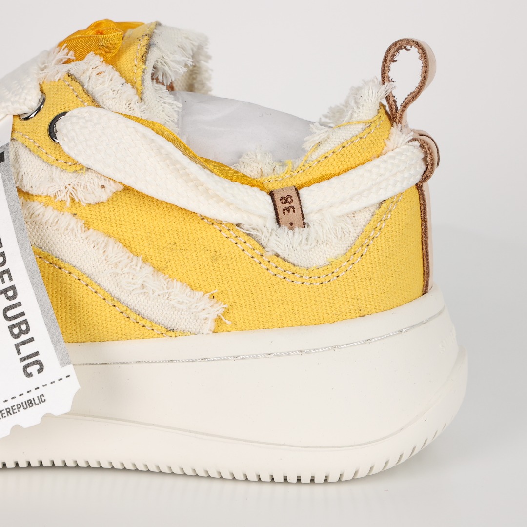 SMILEREPUBLIC 开口笑 厚底 增高 防滑耐磨 帆布鞋 板鞋 休闲鞋 波鞋 男款 女款 日出黄 SMILEREPUBLIC