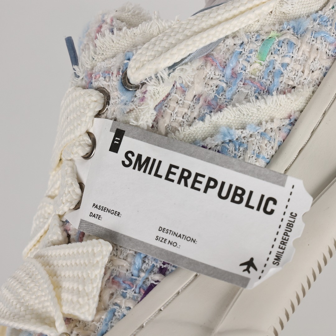  SMILEREPUBLIC 开口笑 厚底 增高 防滑耐磨 帆布鞋 板鞋 休闲鞋 波鞋 男款 女款 白蓝紫 SR20220101026