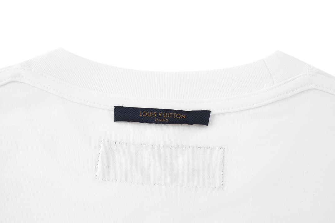 LOUIS VUITTON 路易威登 菲董水钻字母logo 圆领 短袖 T恤 上衣 夏款 白色