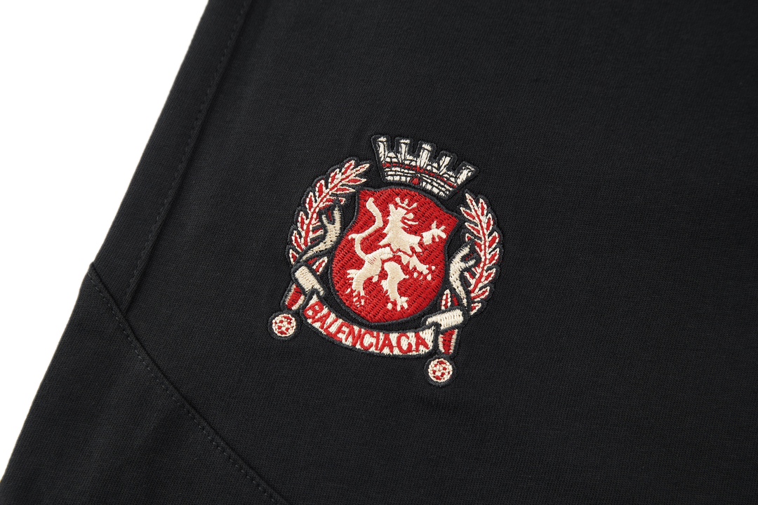 Balenciaga 巴黎世家 曼联刺绣图标 短裤 黑色 五分裤 休闲裤 运动裤 夏季 黑色 777709TPVW46643