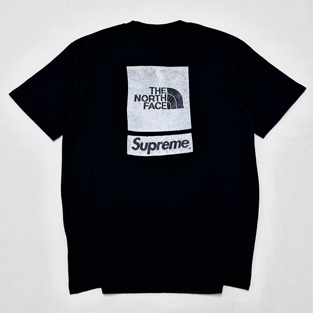 Supreme 北面 THE NORTH FACE 联名款 SS24  短袖 T恤 男女同款 黑色 白色 红色 背后logo印花  SUP-SS24-048