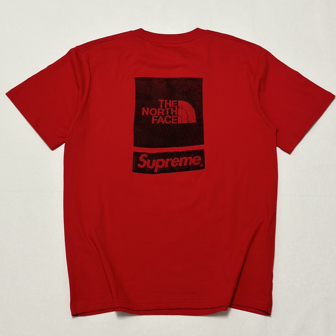 Supreme 北面 THE NORTH FACE 联名款 SS24  短袖 T恤 男女同款 黑色 白色 红色 背后logo印花  SUP-SS24-048