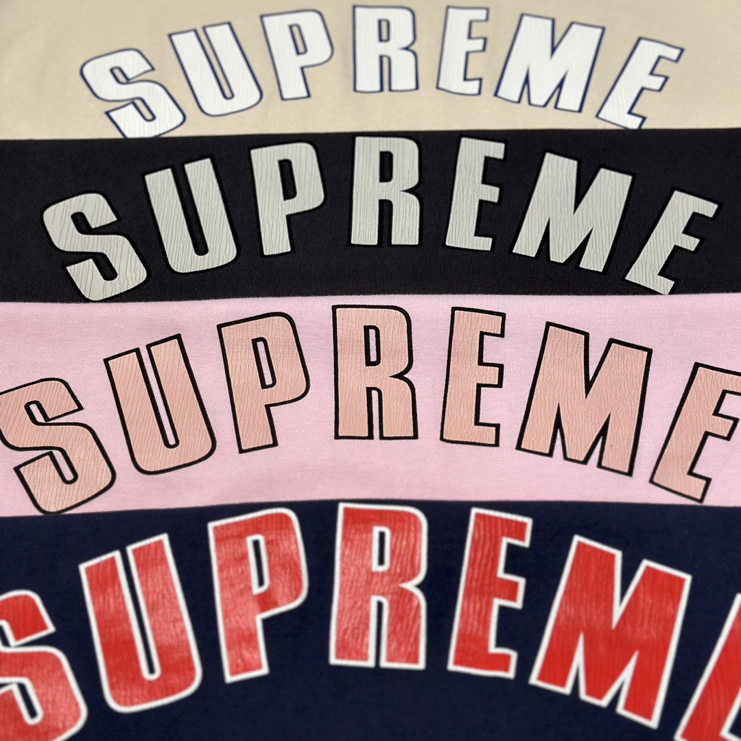  Supreme SS24  CRACKED ARC S/S TOP 字母 短袖 T恤 男女同款 黑色 粉色 藏蓝 杏色 SUP-SS24-055