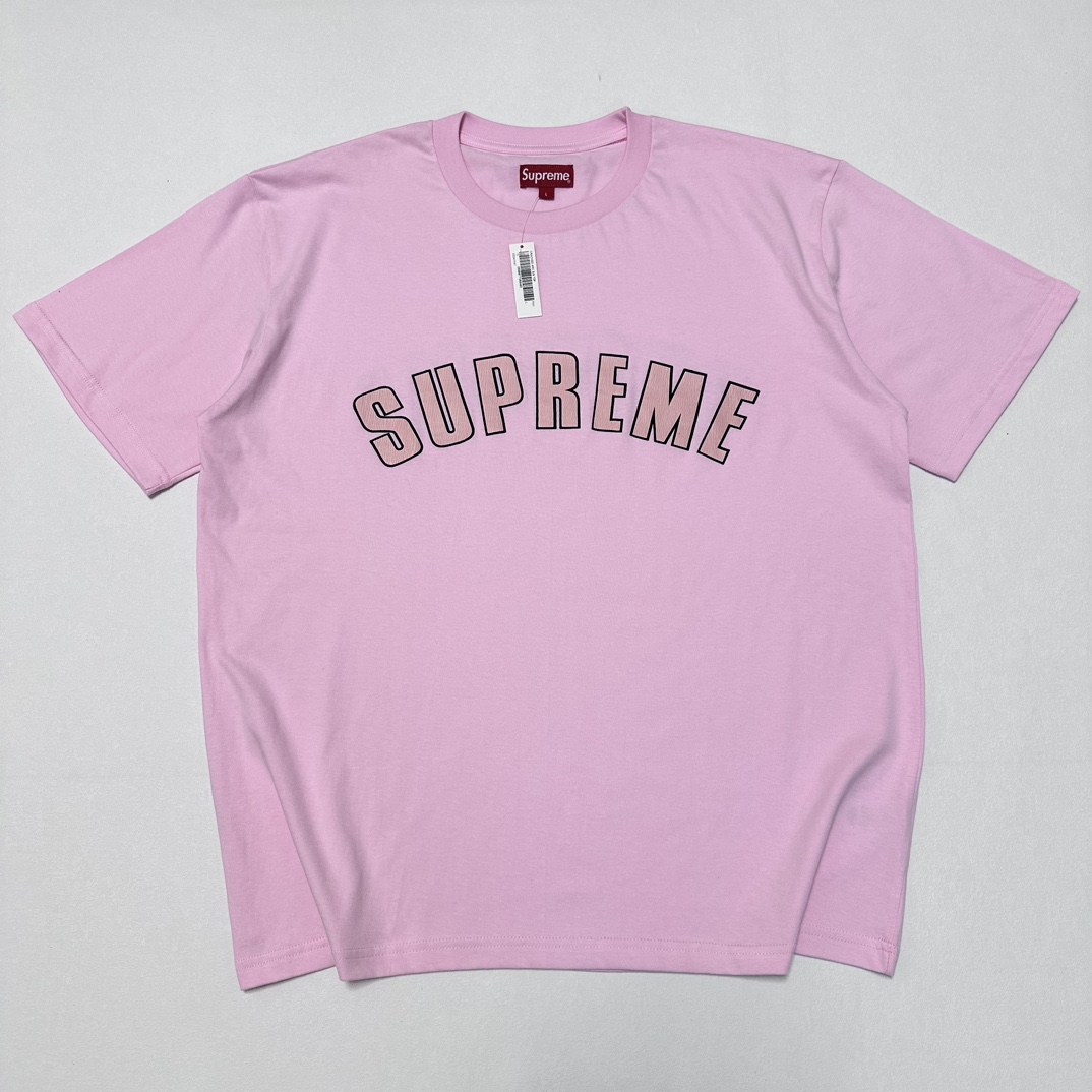  Supreme SS24  CRACKED ARC S/S TOP 字母 短袖 T恤 男女同款 黑色 粉色 藏蓝 杏色 SUP-SS24-055