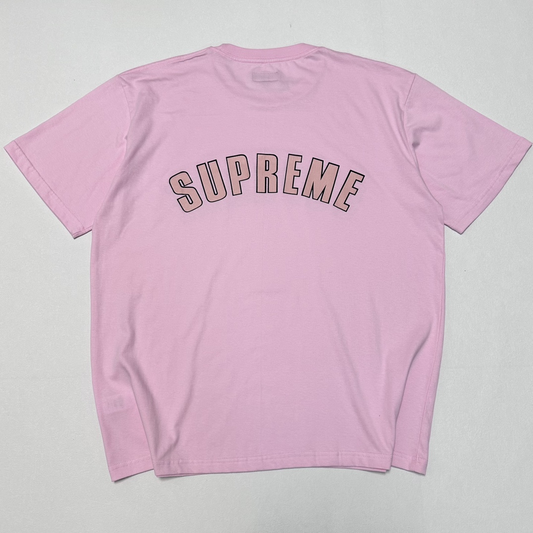  Supreme SS24  CRACKED ARC S/S TOP 字母 短袖 T恤 男女同款 黑色 粉色 藏蓝 杏色 SUP-SS24-055